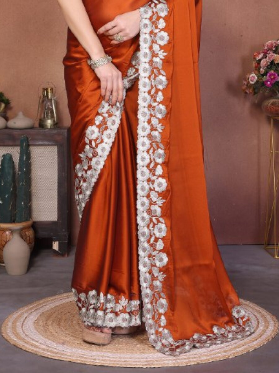 Green Rangoli Silk Embroidery Wedding Reception Party Festival Casual Heavy Border Sarees