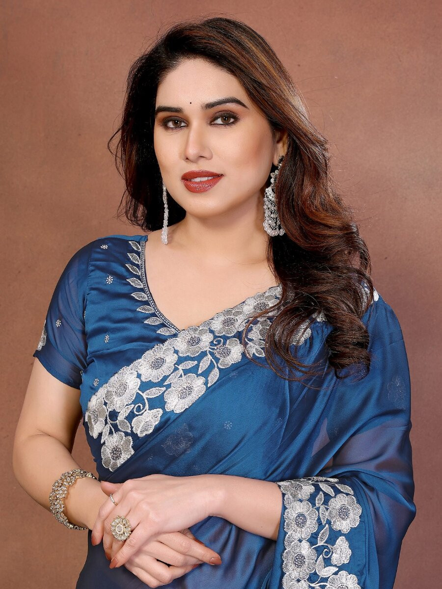 Green Rangoli Silk Embroidery Wedding Reception Party Festival Casual Heavy Border Sarees