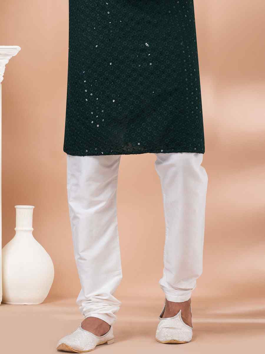 Green Rayon Embroidered Festival Casual Kurta
