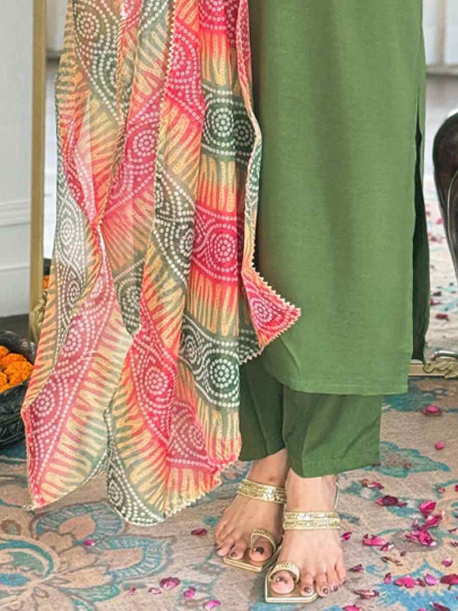 Green Rayon Embroidery Party Wedding Festival Casual Ready Pant Salwar Kameez