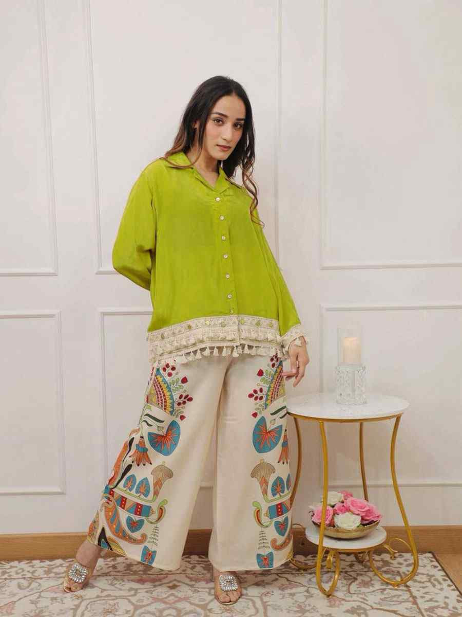 Green Rayon Printed Festival Casual Kurti Bottom Women Wear