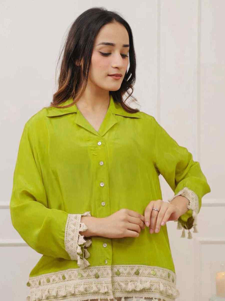 Green Rayon Printed Festival Casual Kurti Bottom Women Wear