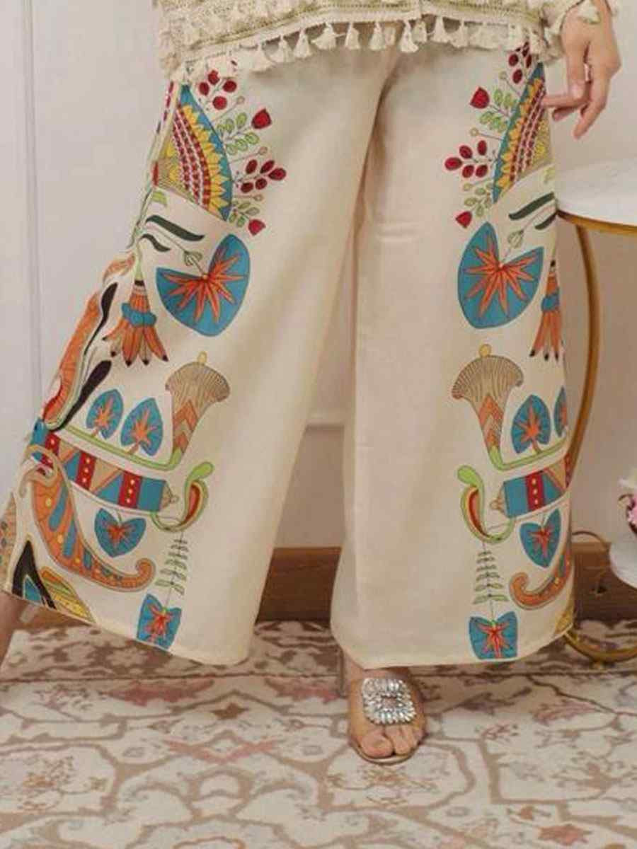 Green Rayon Printed Festival Casual Kurti Bottom Women Wear