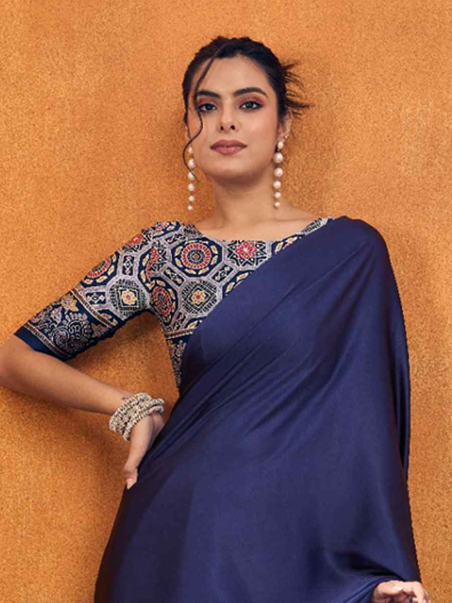 Green Satin Crape Printed Festival Wedding Fancy Heavy Border Saree