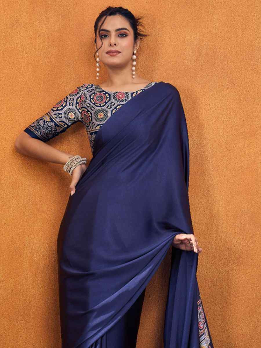 Green Satin Crape Printed Festival Wedding Fancy Heavy Border Saree