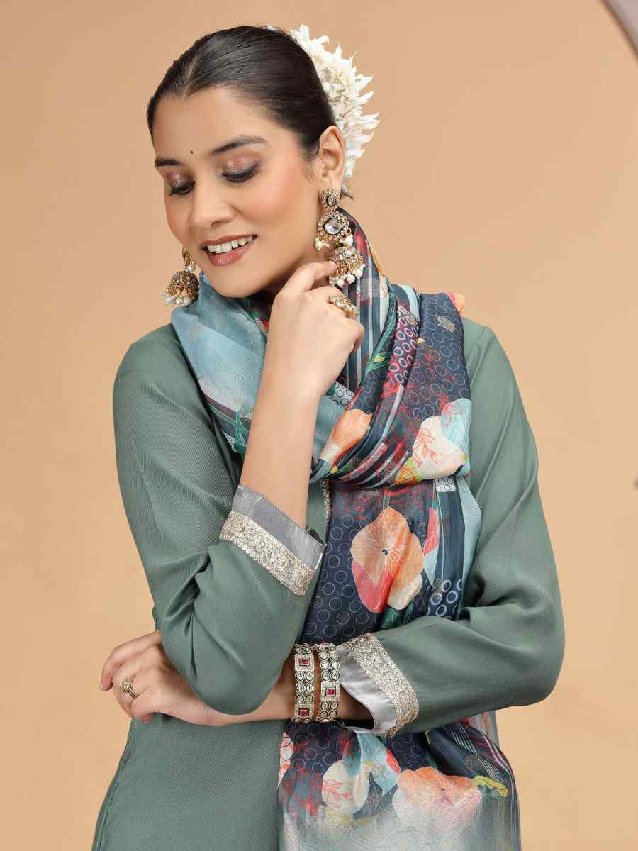 Green Silk Embroidery Party Wedding Festival Casual Ready Pant Salwar Kameez