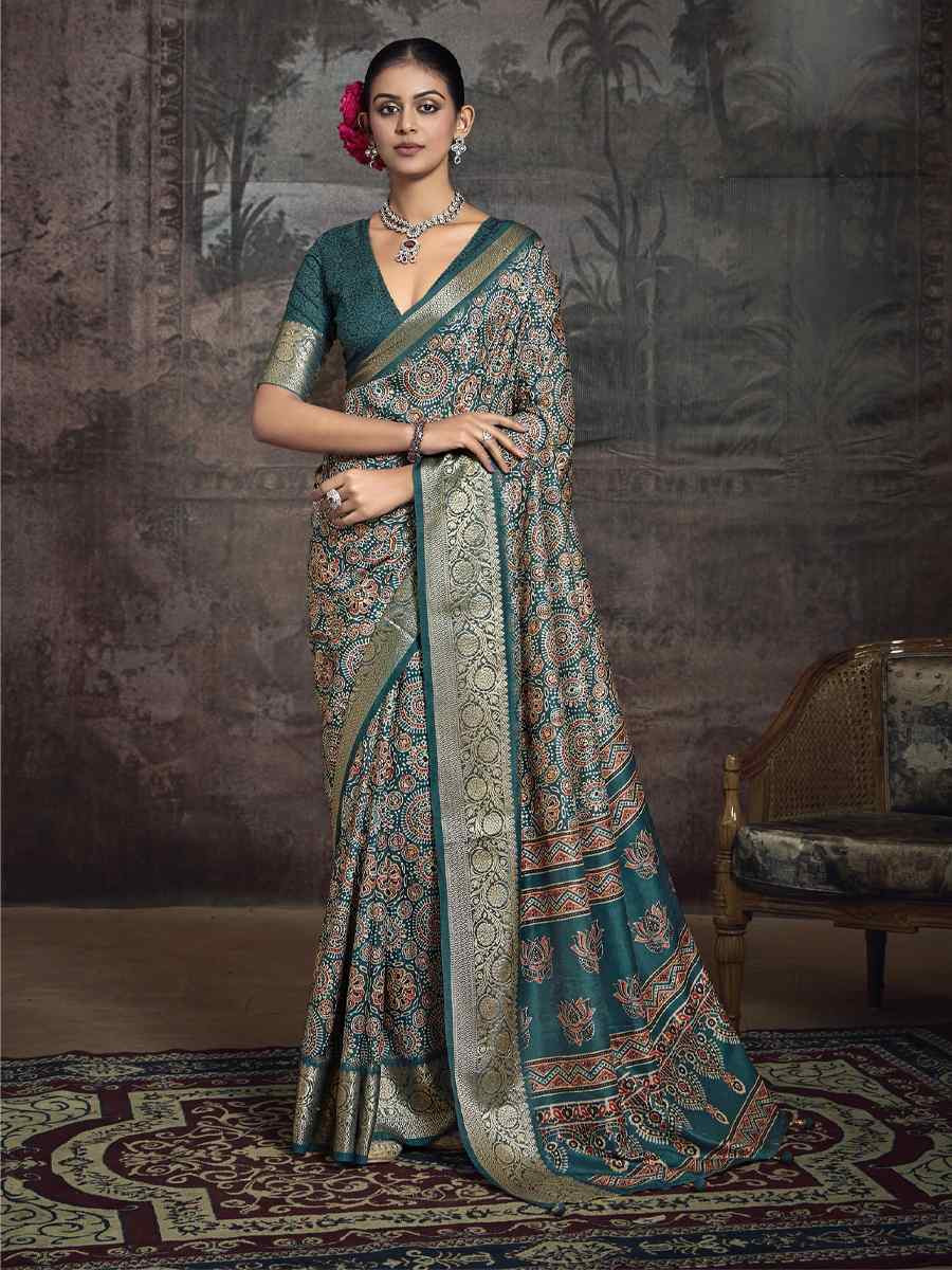 Green Silk Handwoven Festival Wedding Fancy Heavy Border Saree