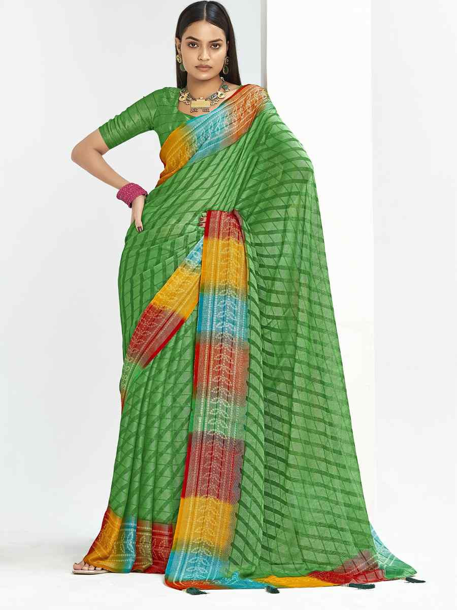 Green Silk Handwoven Festival Wedding Fancy Heavy Border Saree