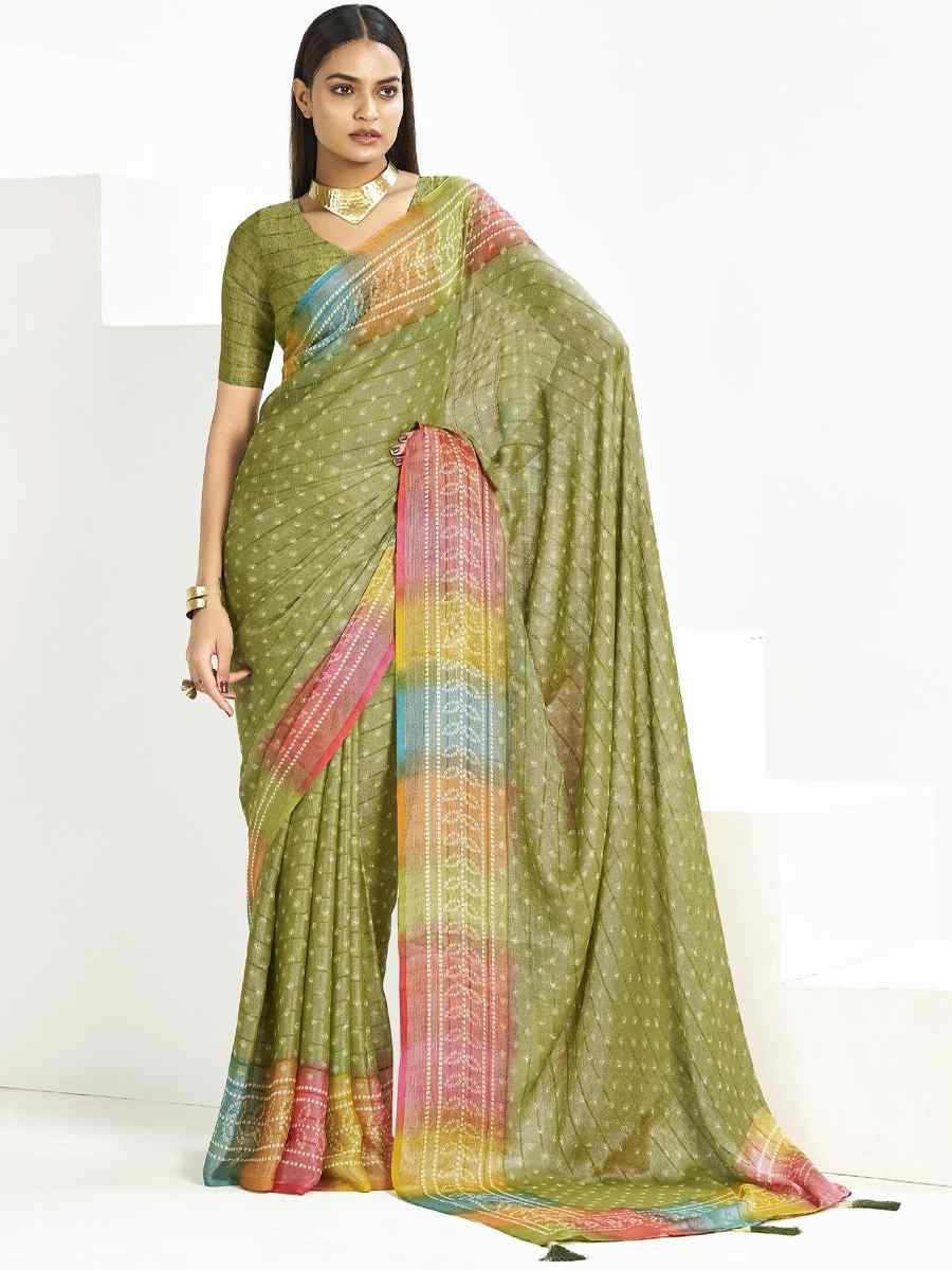 Green Silk Handwoven Festival Wedding Fancy Heavy Border Saree