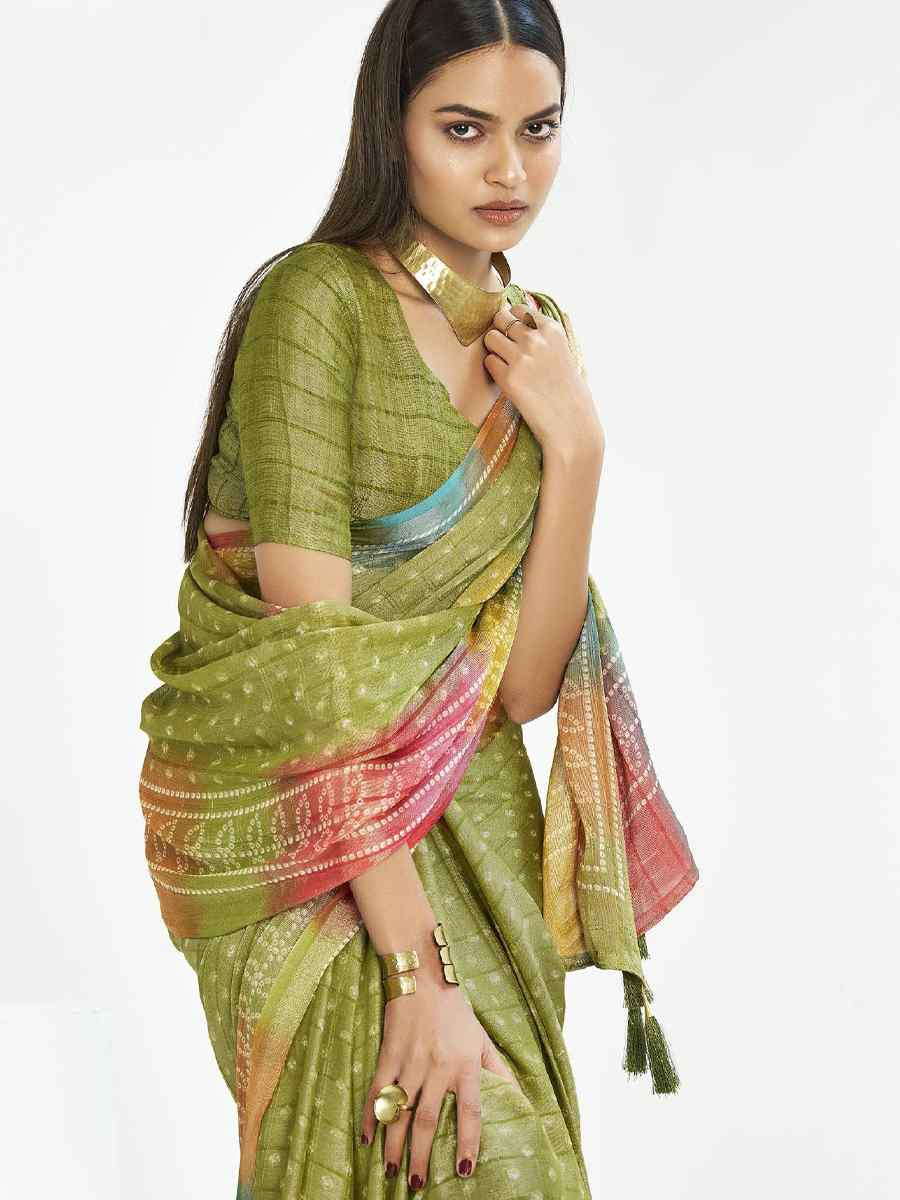 Green Silk Handwoven Festival Wedding Fancy Heavy Border Saree