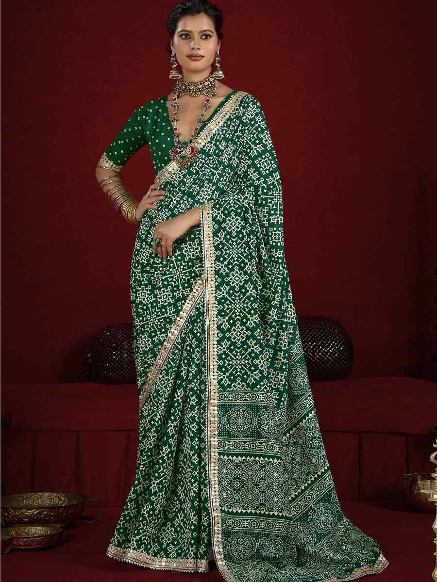 Green Silk Handwoven Festival Wedding Fancy Heavy Border Saree