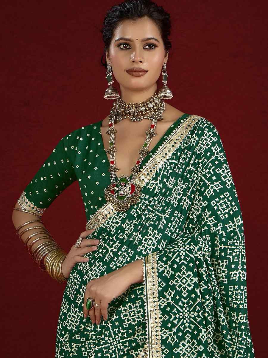 Green Silk Handwoven Festival Wedding Fancy Heavy Border Saree