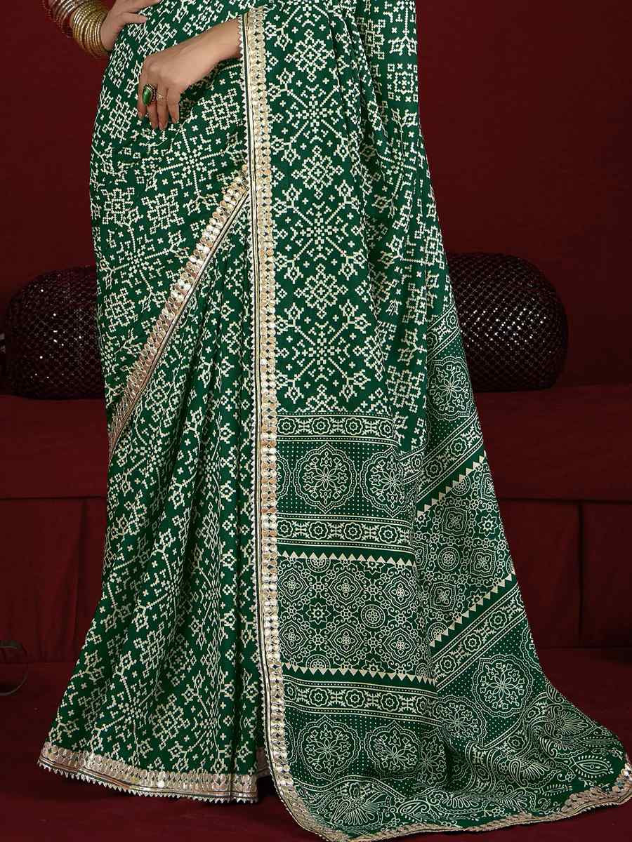 Green Silk Handwoven Festival Wedding Fancy Heavy Border Saree