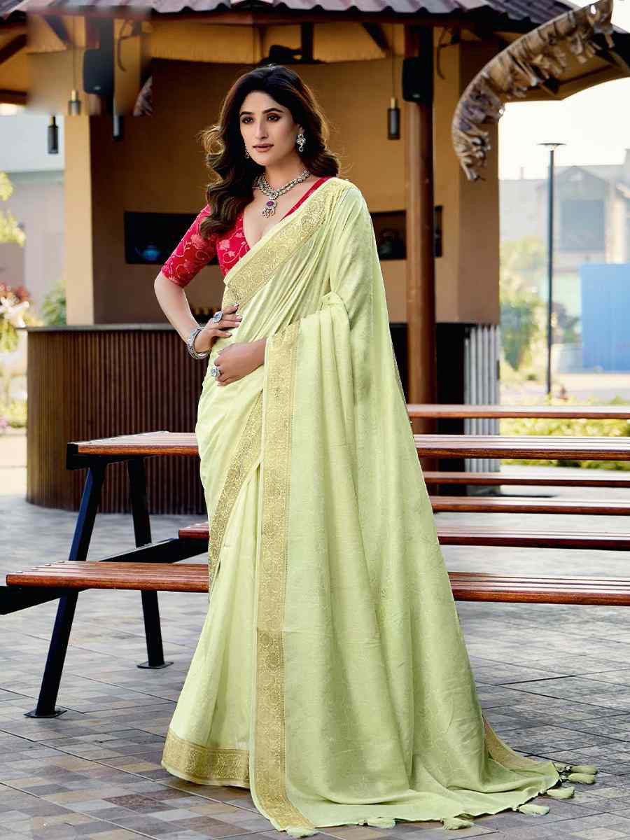 Green Silk Handwoven Festival Wedding Fancy Heavy Border Saree