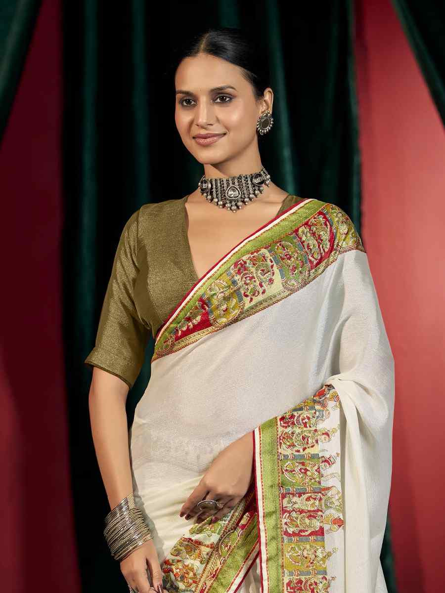 Green Silk Handwoven Traditional Bridal Reception Festival Wedding Fancy Heavy Border Saree