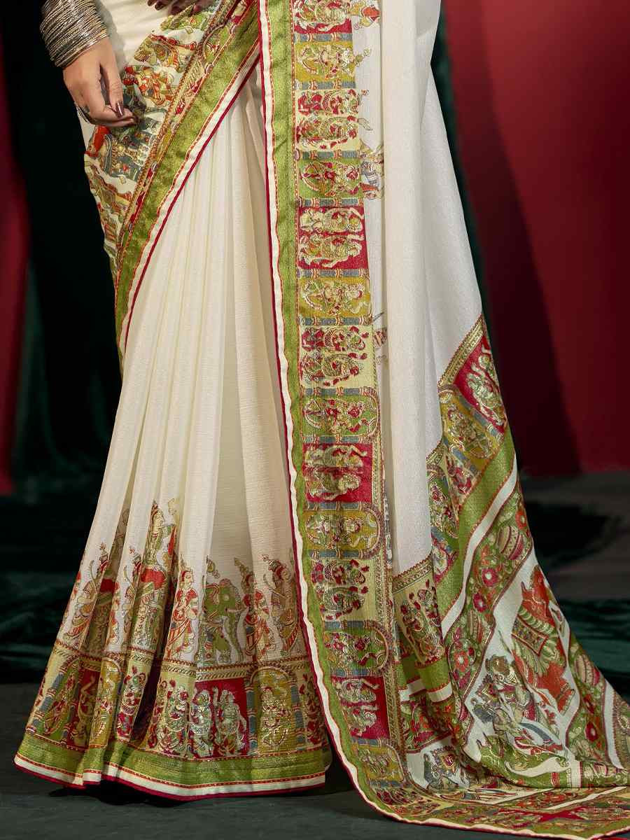 Green Silk Handwoven Traditional Bridal Reception Festival Wedding Fancy Heavy Border Saree