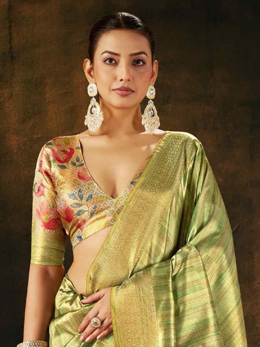 Green Silk Handwoven Traditional Bridal Reception Festival Wedding Fancy Heavy Border Sarees