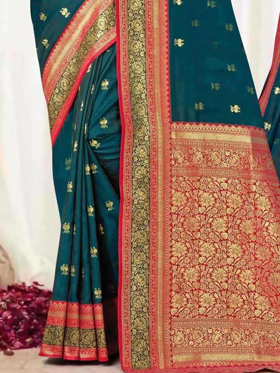 Green Silk Handwoven Wedding Festival Heavy Border Saree