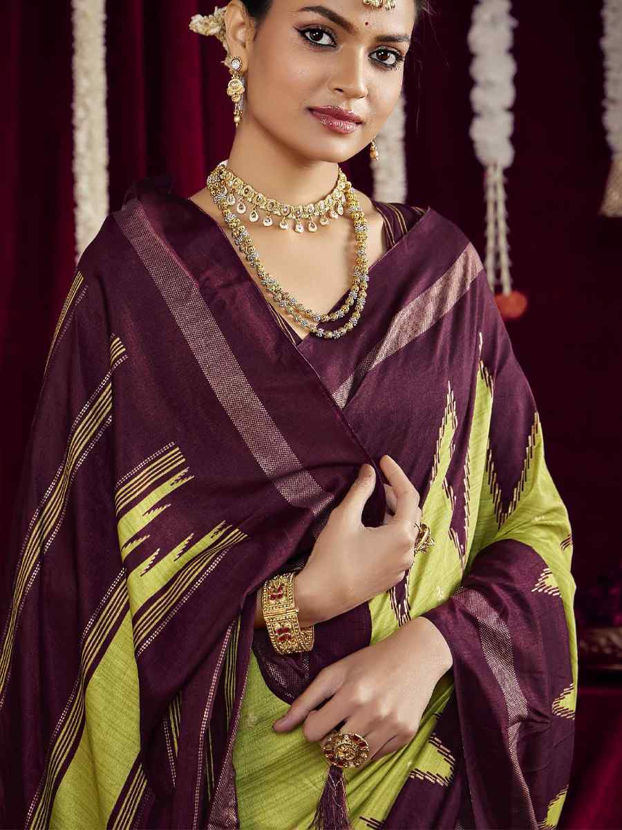 Green Silk Printed Bridal Reception Festival Wedding Fancy Heavy Border Saree