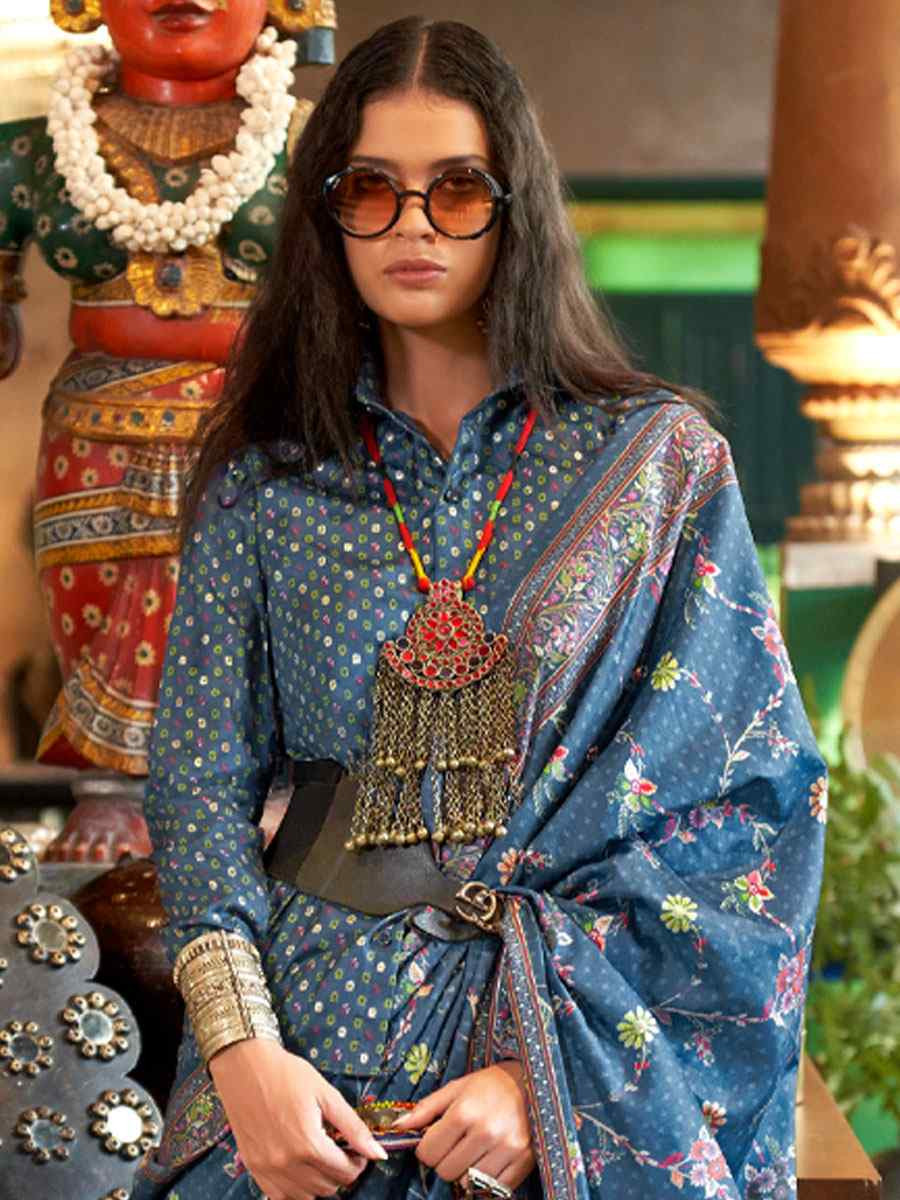 Green Silk Printed Festival Casual Wedding Cocktail Party Fancy Classic Heavy Border Saree