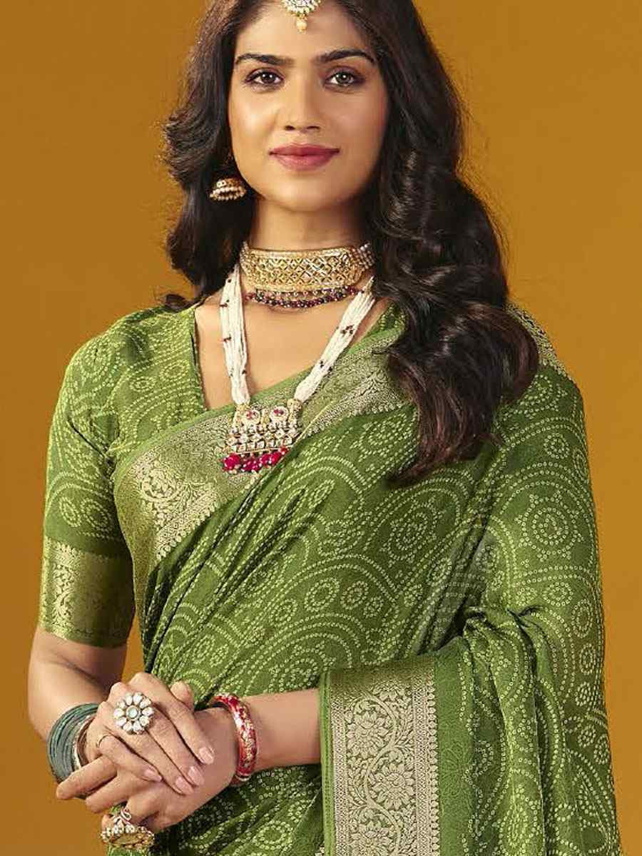 Green Silk Printed Handwoven Casual Reception Festival Wedding Fancy Classic Style Sarees