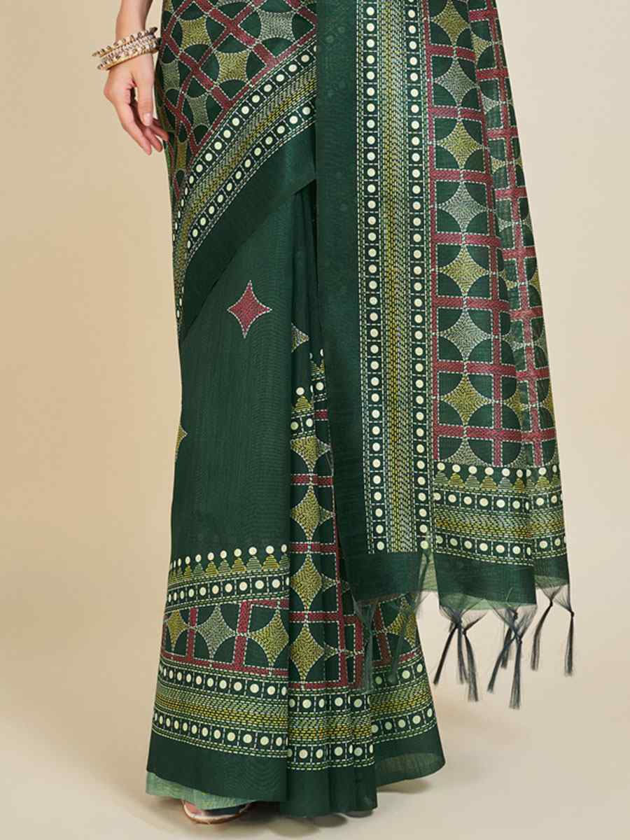 Green Sofi Silk Handwoven Casual Festival Classic Style Saree