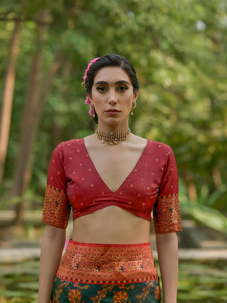 Green Soft Pashmina Silk Zari Handwoven Casual Reception Festival Wedding Fancy Classic Heavy Border Sarees