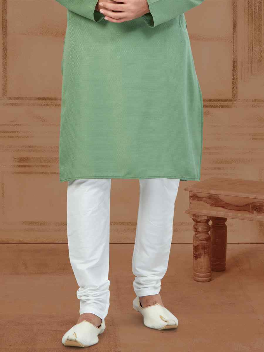 Green Star Silk Printed Festival Kurta