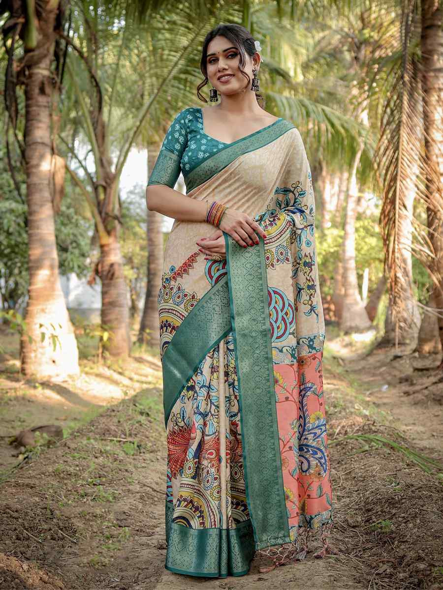 Green Tussar Silk Zari Handwoven Printed Casual Reception Festival Wedding Fancy Heavy Border Saree