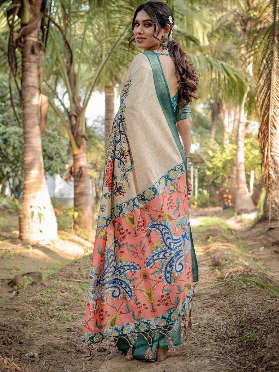 Green Tussar Silk Zari Handwoven Printed Casual Reception Festival Wedding Fancy Heavy Border Saree