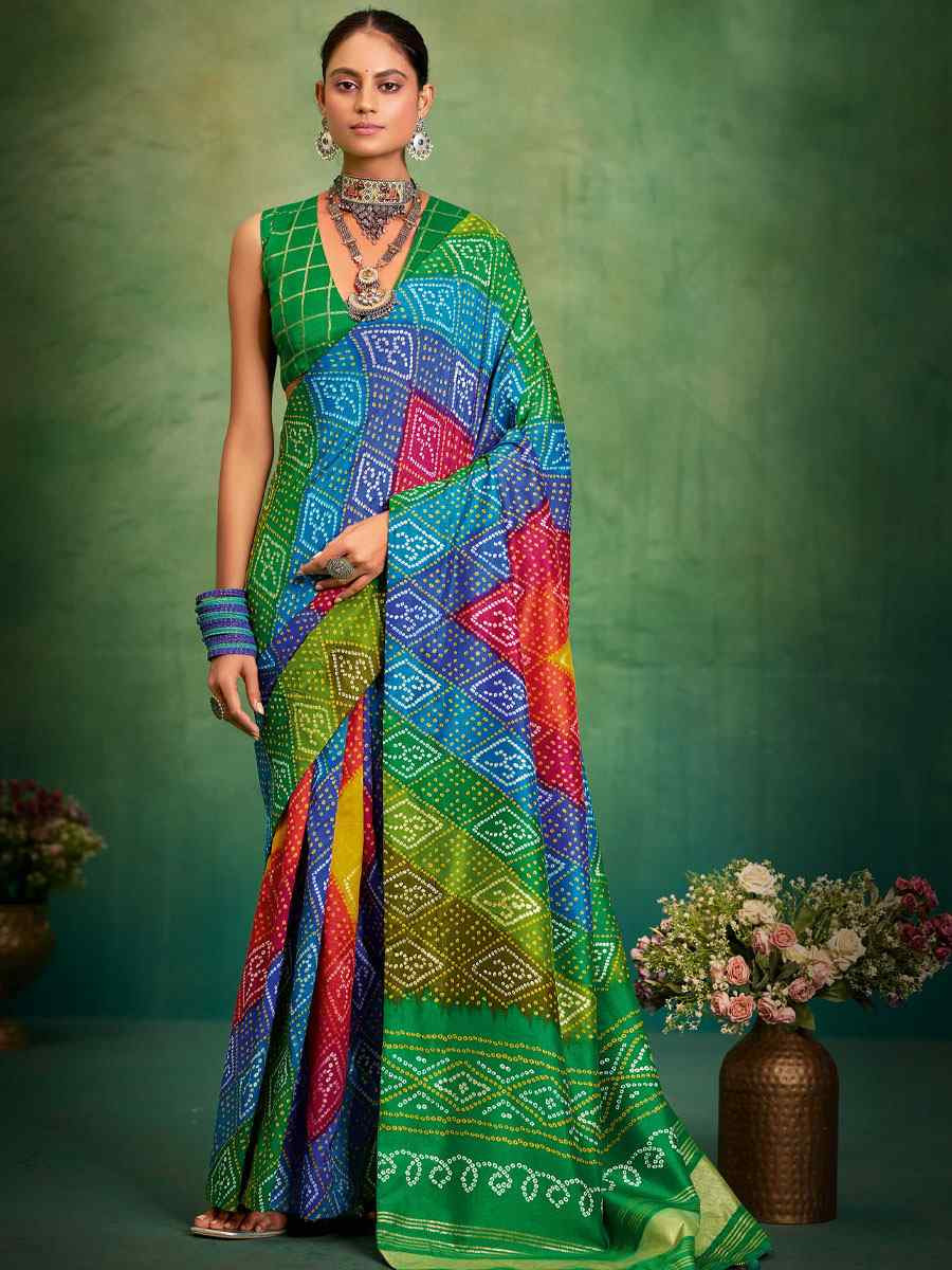 Green Velvet Tussar Silk Printed Causal Reception Festival Wedding Fancy Classic Style Saree