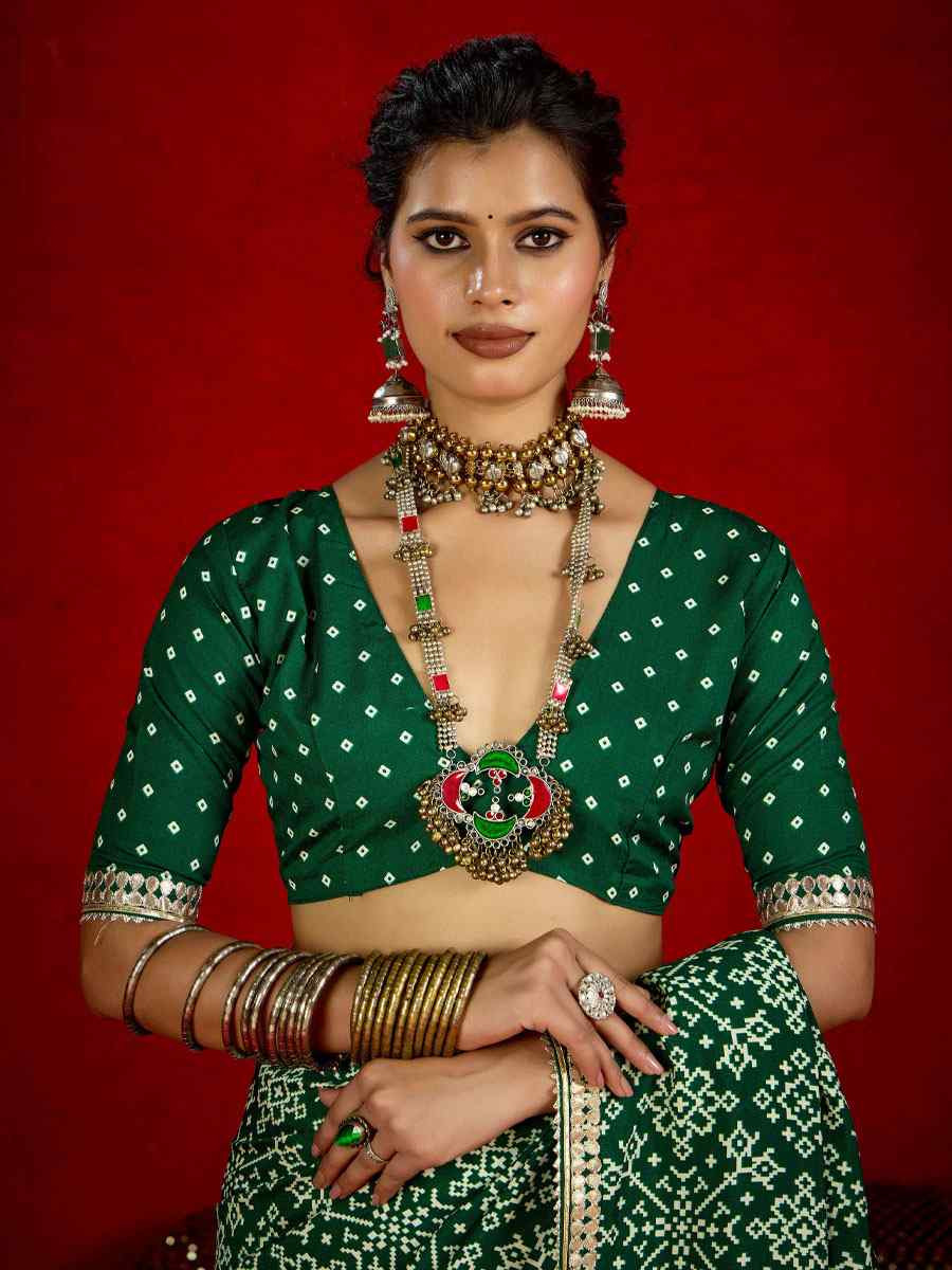 Green Velvet Tussar Silk Printed Embroidery Casual Reception Festival Wedding Fancy Classic Style Sarees