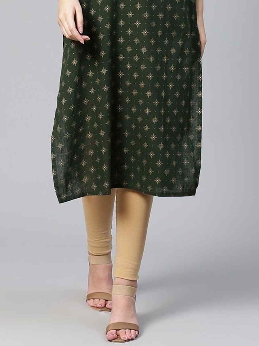 Green Viscose Rayon Printed Festival Casual Kurti