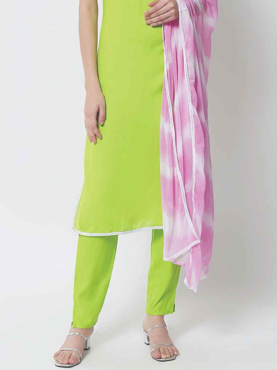 Green Viscose Rayon Printed Festival Casual Ready Pant Salwar Kameez
