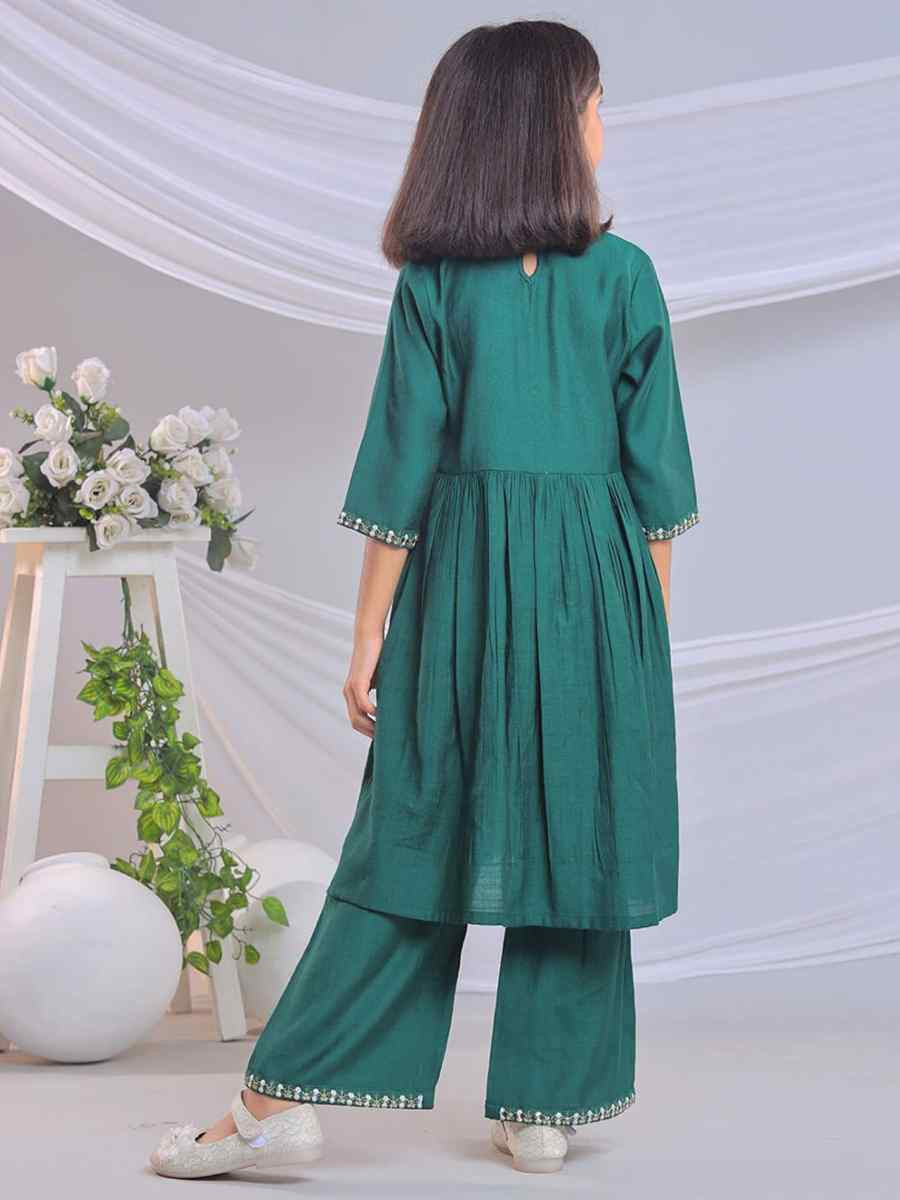 GreenOrange Viscose Embroidered Wedding Festival Salwars Girls Wear