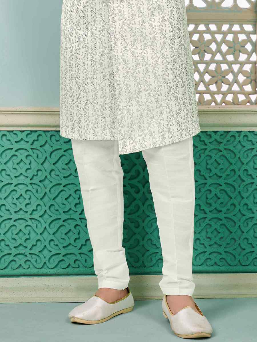 Grey Art Banarasi Silk Embroidered Festival Wedding Sherwani