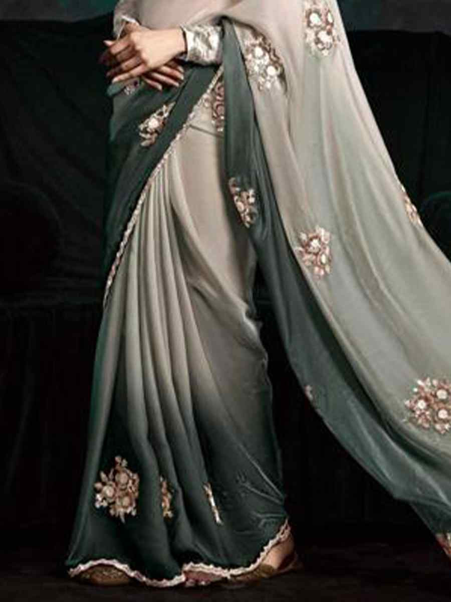 Grey Art Silk Handwoven Festival Wedding Heavy Border Saree