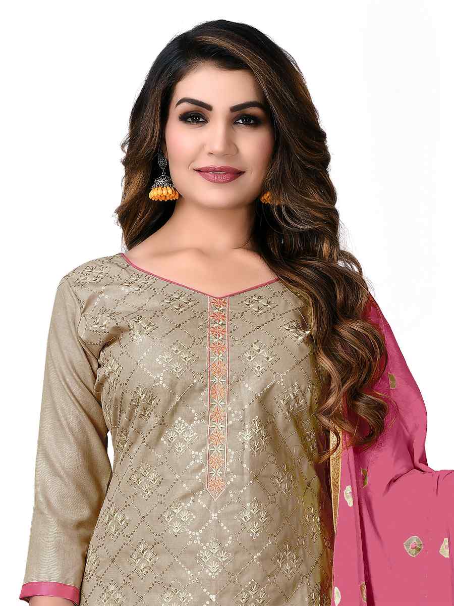 Grey Cotton Embroidered Festival Wedding Pant Salwar Kameez