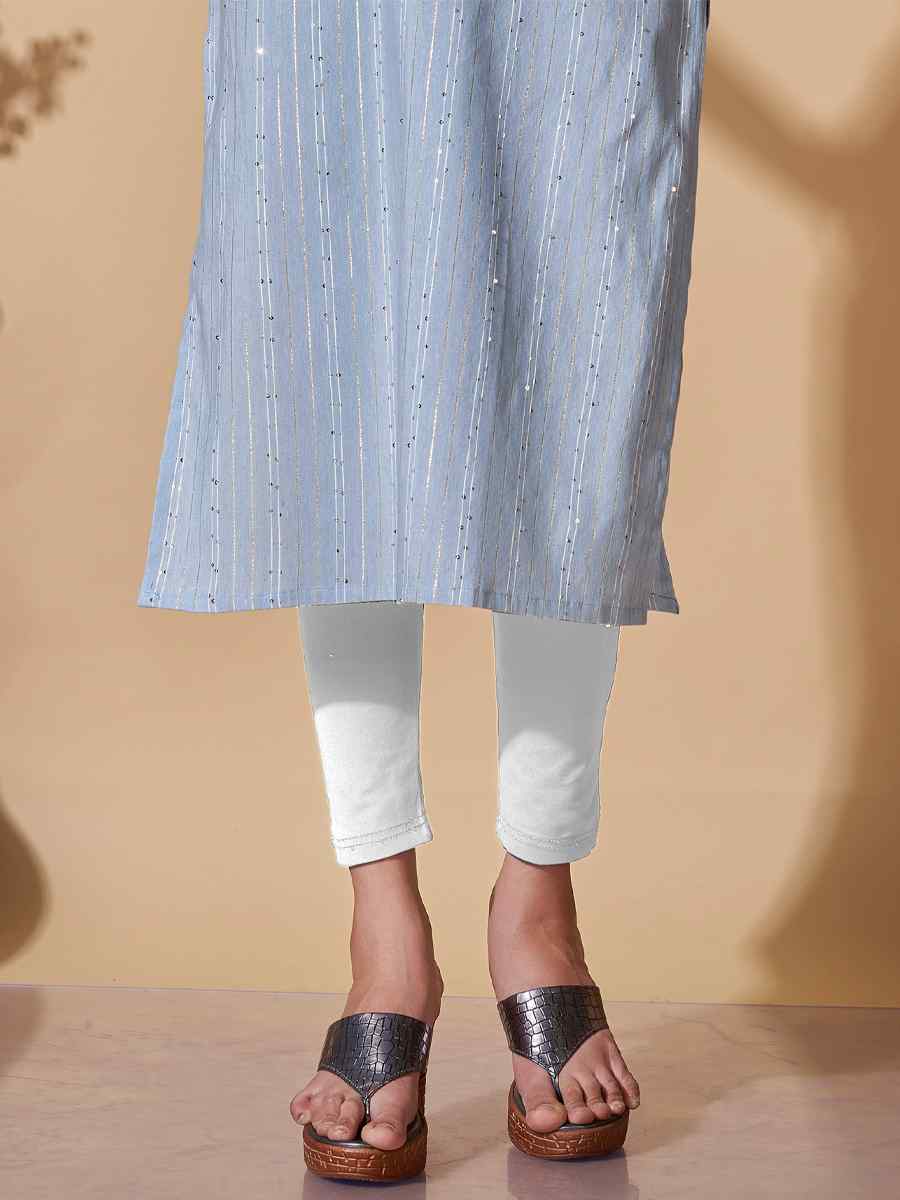 Grey Cotton Printed Casual Festival Kurti