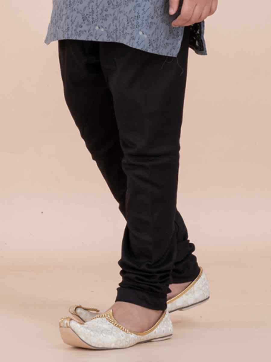 Grey Cotton Self Jacquard Embroidered Festival Traditional Kurta Pyjama Boys Wear