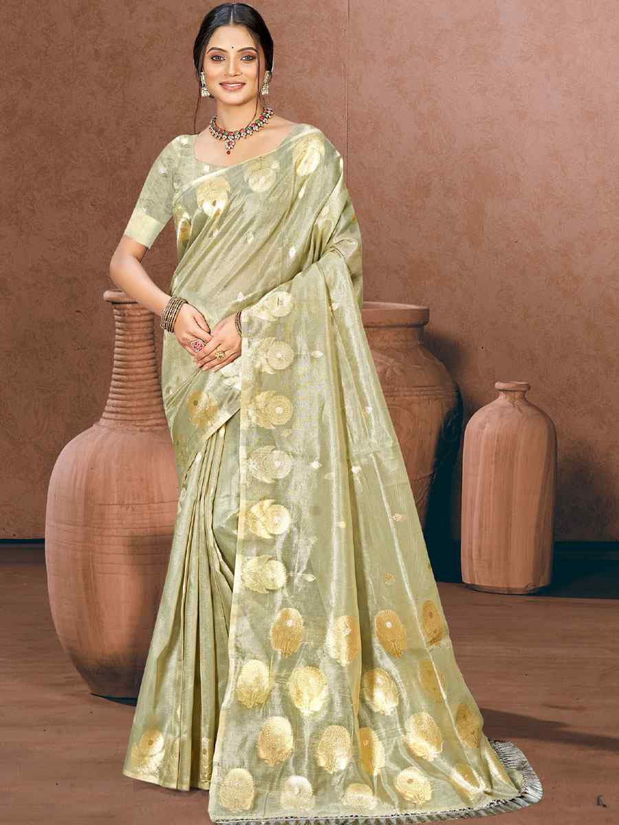 Grey Cotton Silk Handwoven Casual Festival Party Classic Style Sarees