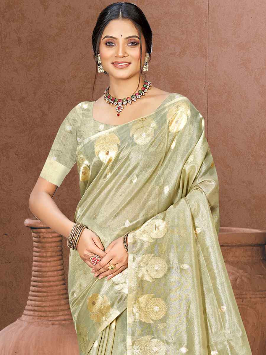 Grey Cotton Silk Handwoven Casual Festival Party Classic Style Sarees