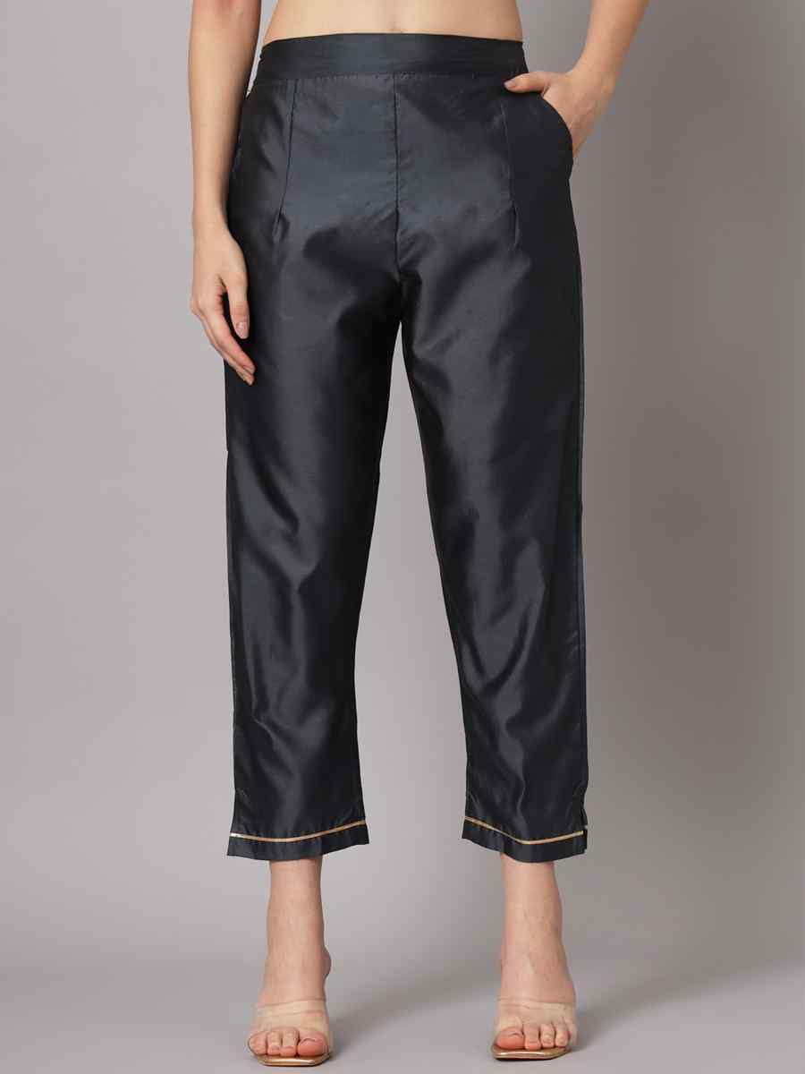 Grey Cotton Silk Jacquard Handwoven Party Wedding Festival Casual Ready Pant Salwar Kameez