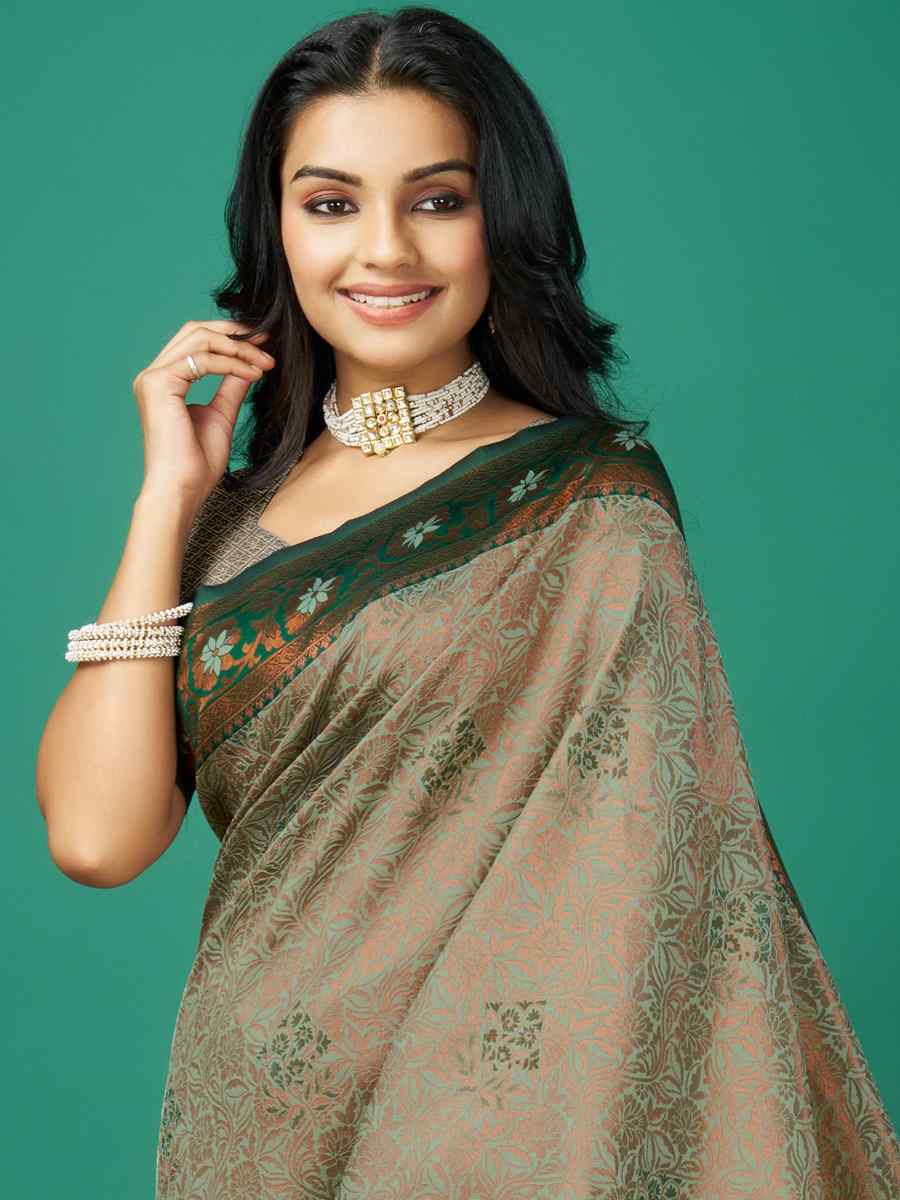 Grey Cream Soft Silk Handwoven Festival Casual Heavy Border Saree