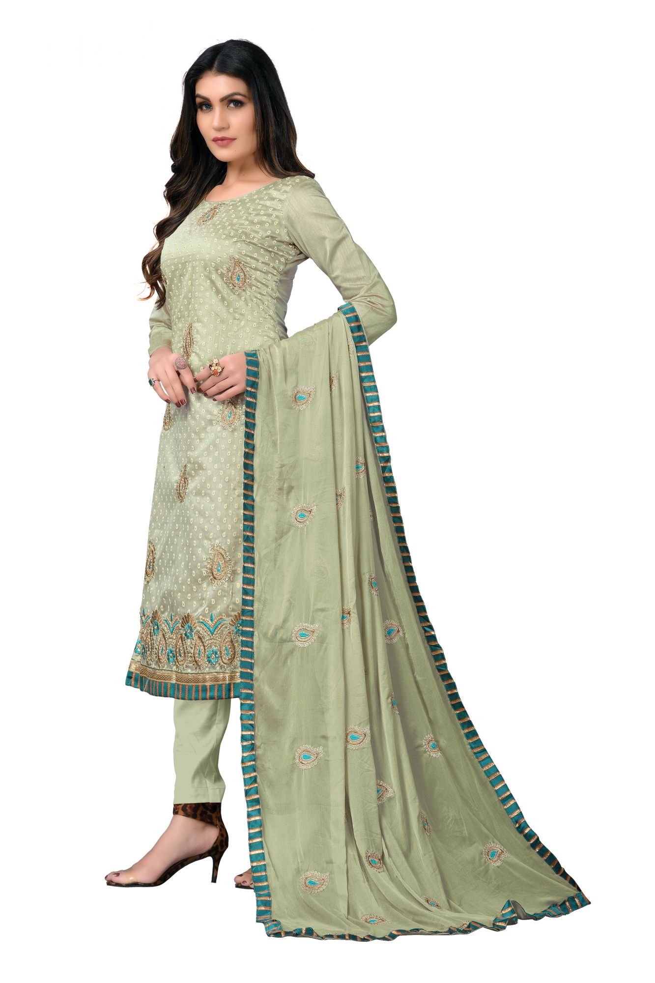 Grey Embroidery Festival Party Pant Salwar Kameez