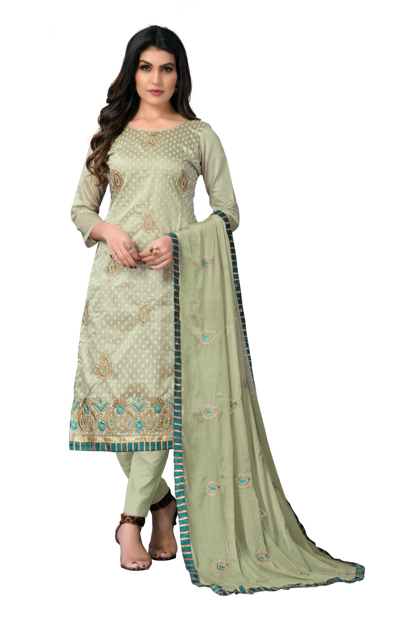 Grey Embroidery Festival Party Pant Salwar Kameez