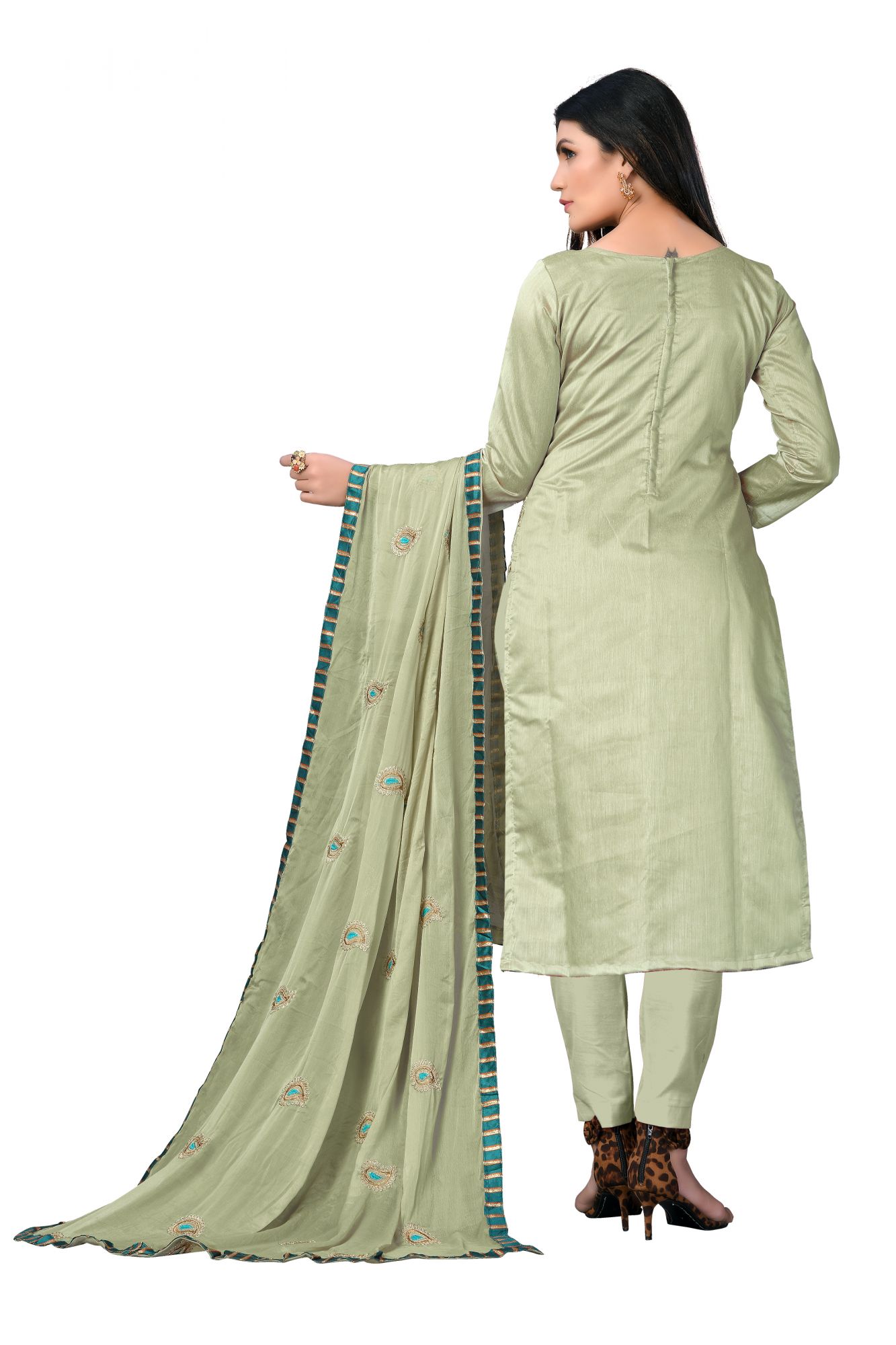 Grey Embroidery Festival Party Pant Salwar Kameez