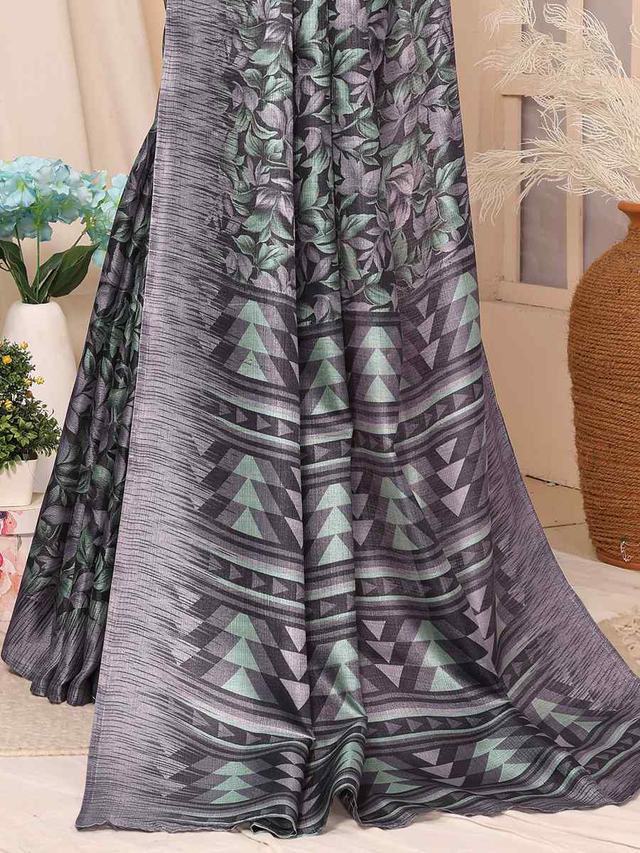 Grey Premiume Printed Casual Festival Contemporary Saree