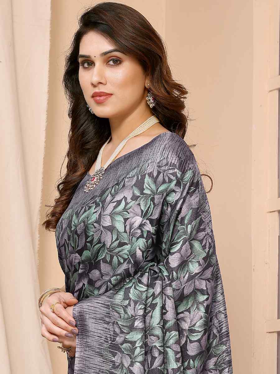 Grey Premiume Printed Casual Festival Contemporary Saree