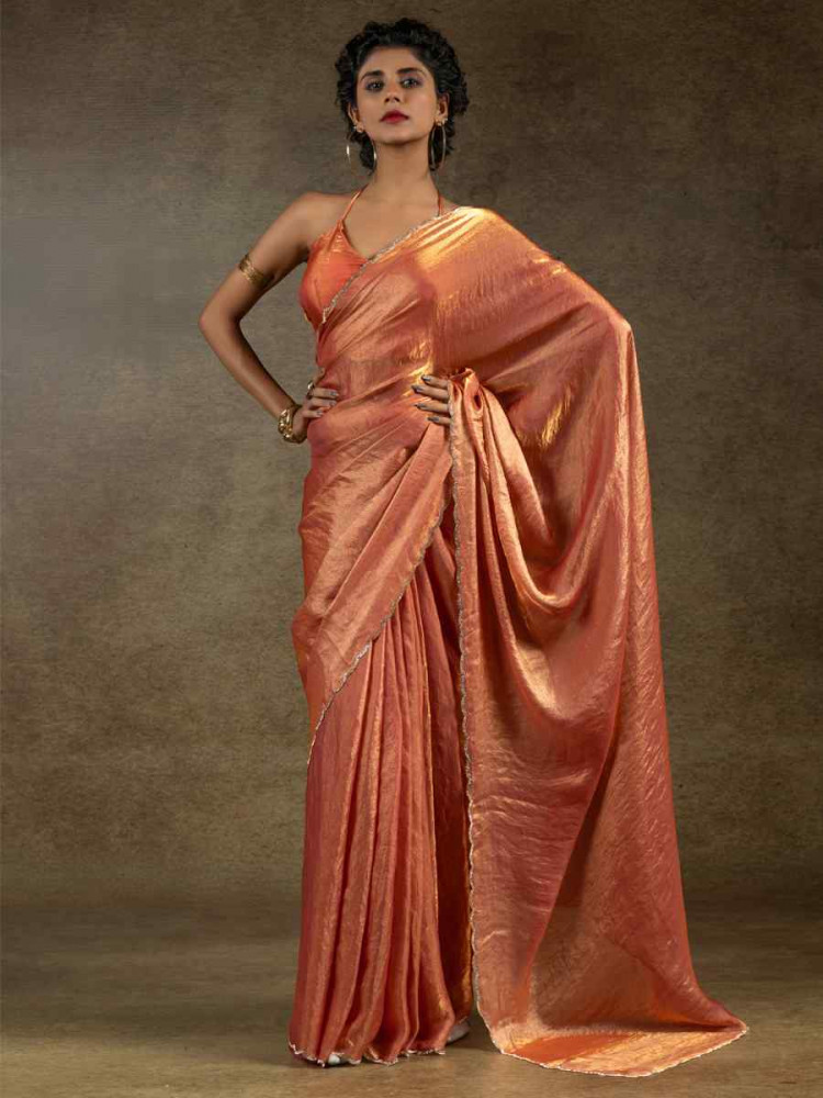 Grey Satin Silk Embroidered Festival Wedding Fancy Heavy Border Saree